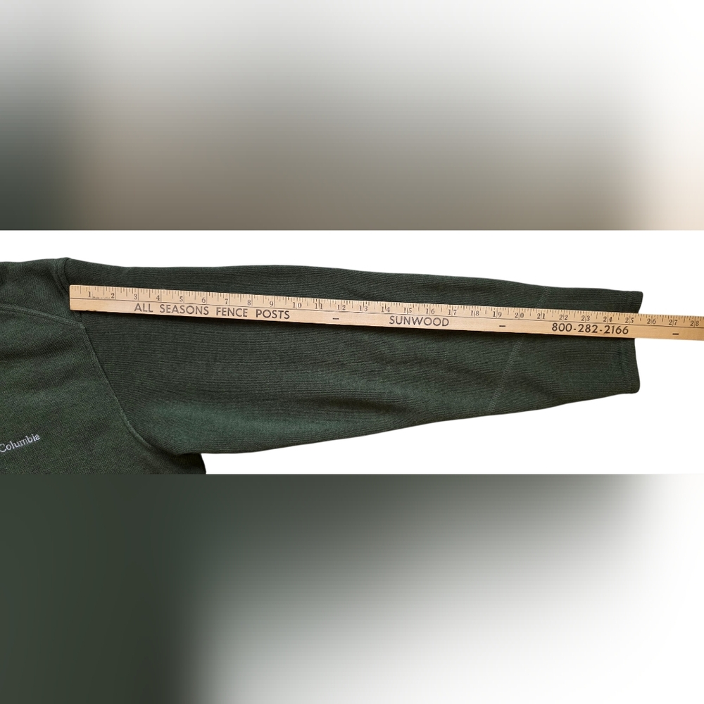 Columbia XL Dark Green Quarter Zip Heavy Fleece Pullover Sweater Extra Large - Picture 7 of 7